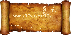 Zakariás Adrián névjegykártya